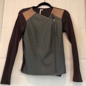 Michael stars gray tan and dark brown jacket